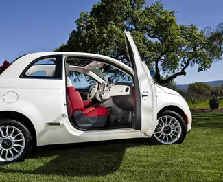 Fiat 500 Cabrio 租赁。在 在希腊 出租的 经济, 舒适性, 敞篷车 汽车 ✓ Without Deposit ✓ 提供 TPL, FDW, Passengers, Theft 保险选项。