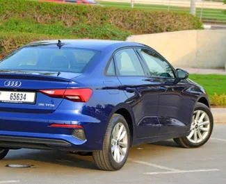 在 阿联酋 租赁 Audi A3 Sedan 2023 汽车，特点包括 ✓ 使用 Petrol 燃料和 225 马力 ➤ 起价 200 AED 每天。