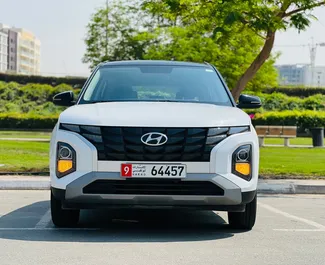 在 阿联酋 租赁 Hyundai Creta 2023 汽车，特点包括 ✓ 使用 Petrol 燃料和 113 马力 ➤ 起价 100 AED 每天。