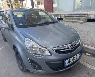 租赁 Opel Corsa 的正面视图，地拉那机场, 阿尔巴尼亚 ✓ 汽车编号 #9416。✓ Manual 变速箱 ✓ 0 评论。