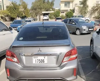 在 阿联酋 租赁 Mitsubishi Attrage 2023 汽车，特点包括 ✓ 使用 Petrol 燃料和 76 马力 ➤ 起价 72 AED 每天。