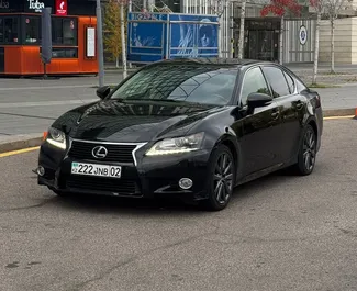 租赁 Lexus GS350 的正面视图，在阿拉木图, 哈萨克斯坦 ✓ 汽车编号 #14744。✓ Automatic 变速箱 ✓ 0 评论。