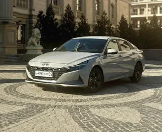 租赁 Hyundai Elantra 的正面视图，在阿拉木图, 哈萨克斯坦 ✓ 汽车编号 #15087。✓ Automatic 变速箱 ✓ 0 评论。